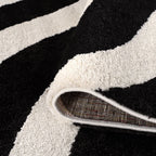 Joli Wave Black & White Rug | Rectangular | 80x150cm − 200x290cm The Rugs