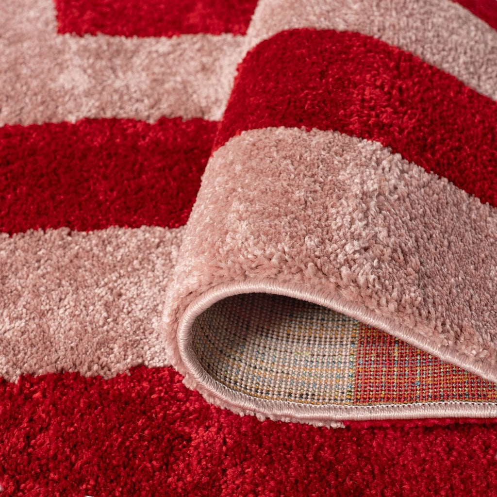 Joli Geometric Red & Pink Rug | Rectangular | 80x150cm − 200x290cm The Rugs