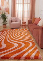 Joli Wavy Stripes Orange & Pink Rug | Rectangular | 80x150cm − 200x290cm The Rugs