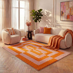 Joli Geometric Orange & Pink Rug | Rectangular | 80x150cm − 200x290cm The Rugs