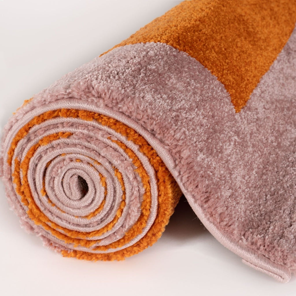 Joli Geometric Orange & Pink Rug | Rectangular | 80x150cm − 200x290cm The Rugs