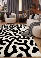 Joli Black & White Doodle Rug | Rectangular | 80x150cm − 200x290cm The Rugs