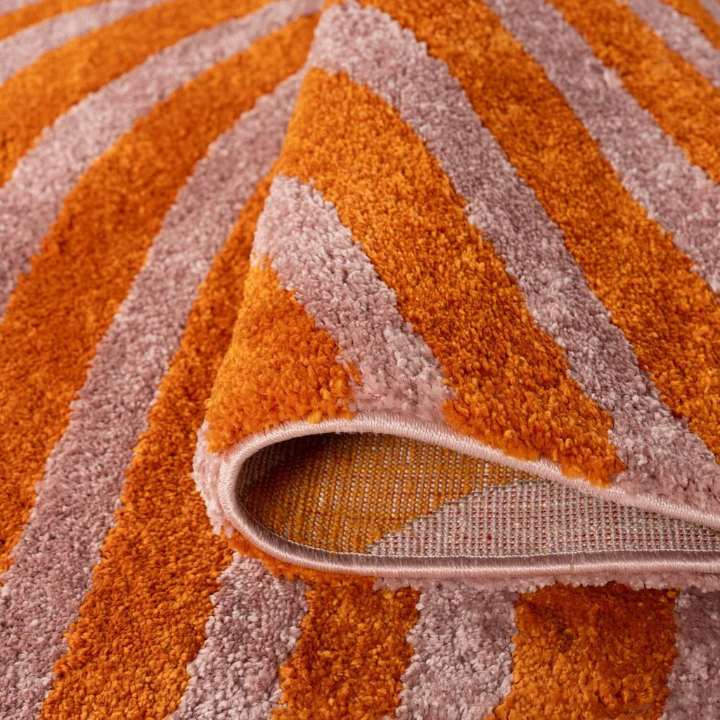 Joli Wavy Stripes Orange & Pink Rug | Rectangular | 80x150cm − 200x290cm The Rugs