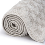 Moodi Shaggy Light Beige/White Rug | Rectangular | Round The Rugs