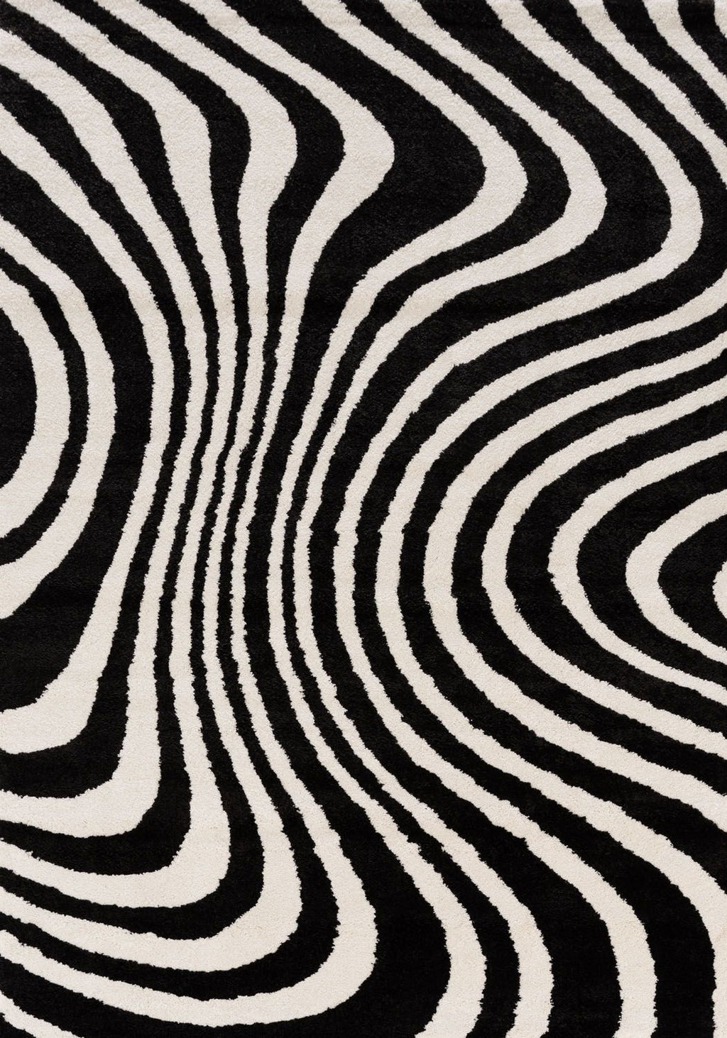 Joli Wavy Stripes Black & White Rug | Rectangular | 80x150cm − 200x290cm The Rugs