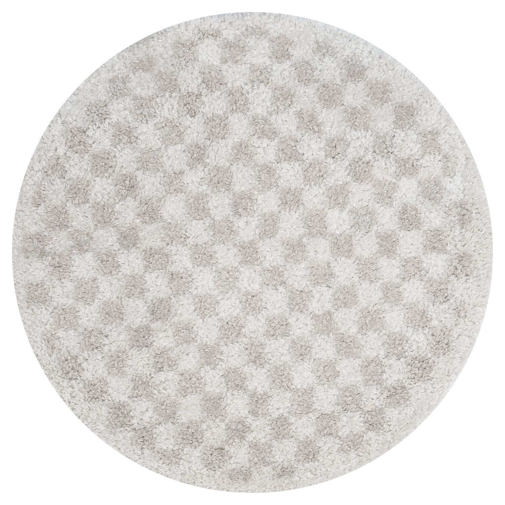 Moodi Shaggy Light Beige/White Rug | Rectangular | Round Ø 120 cm The Rugs