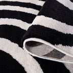 Joli Wavy Stripes Black & White Rug | Rectangular | 80x150cm − 200x290cm The Rugs