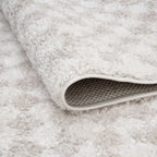 Moodi Shaggy Light Beige/White Rug | Rectangular | Round The Rugs