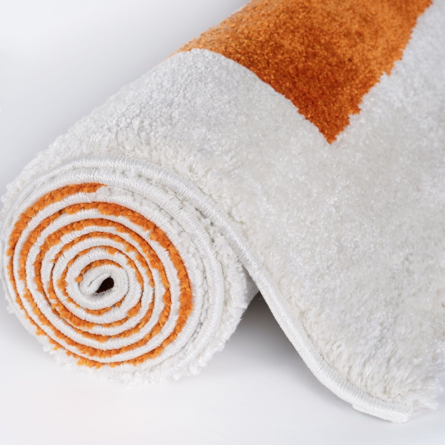 Joli Geometric Orange & White Rug | Rectangular | 80x150cm − 200x290cm The Rugs