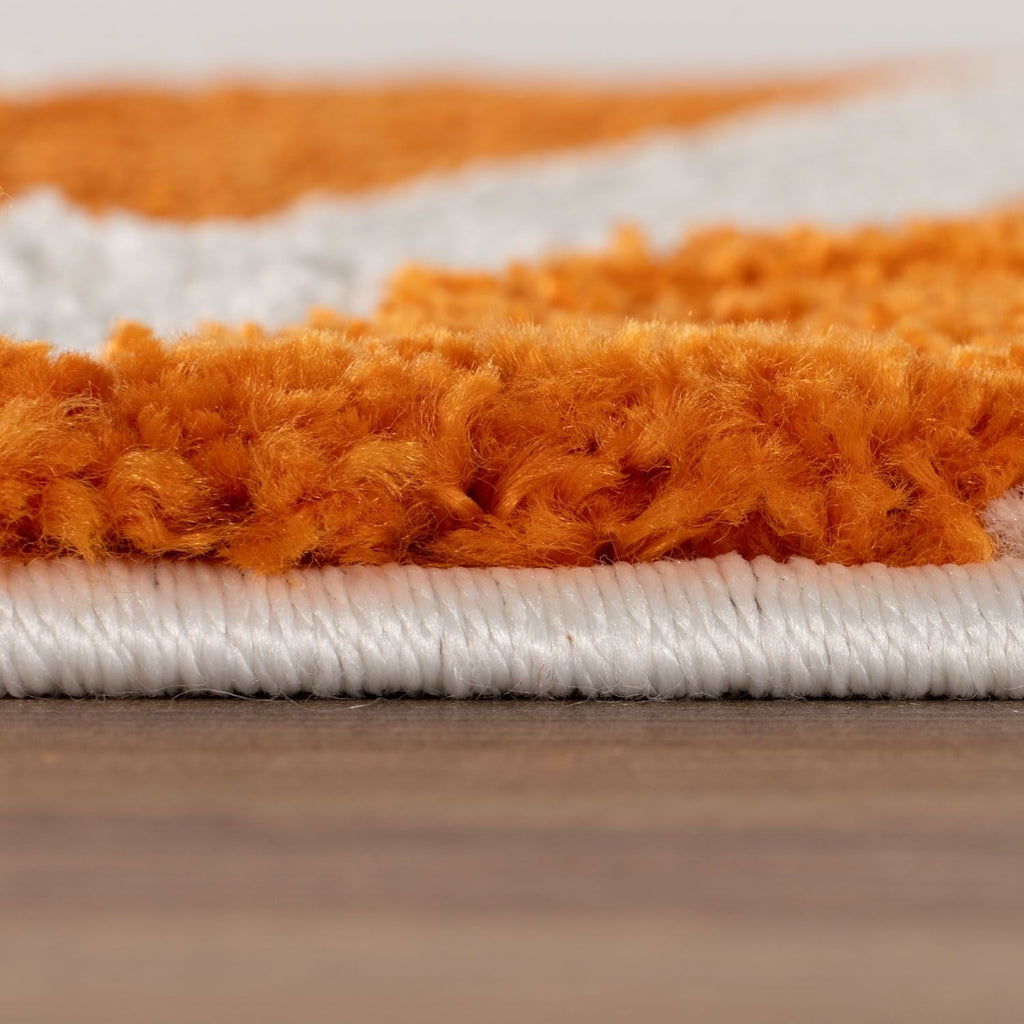 Joli Wavy Stripes Orange & White Rug | Rectangular | 80x150cm − 200x290cm The Rugs