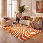 Joli Wavy Stripes Orange & White Rug | Rectangular | 80x150cm − 200x290cm The Rugs