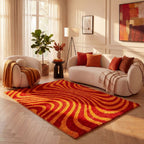 Joli Wavy Stripes Red & Orange Rug | Rectangular | 80x150cm − 200x290cm The Rugs