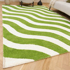 Joli Wave Green & White Rug | Rectangular | 80x150cm − 200x290cm The Rugs