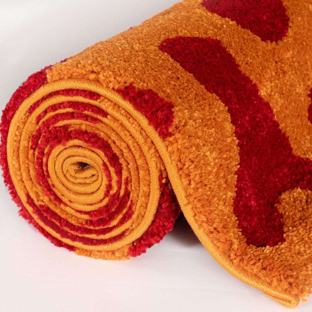 Joli Red & Orange Doodle Rug | Rectangular | 80x150cm − 200x290cm The Rugs