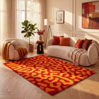 Joli Red & Orange Doodle Rug | Rectangular | 80x150cm − 200x290cm The Rugs