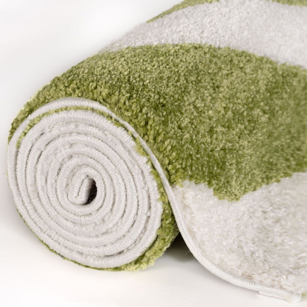 Joli Wave Green & White Rug | Rectangular | 80x150cm − 200x290cm The Rugs