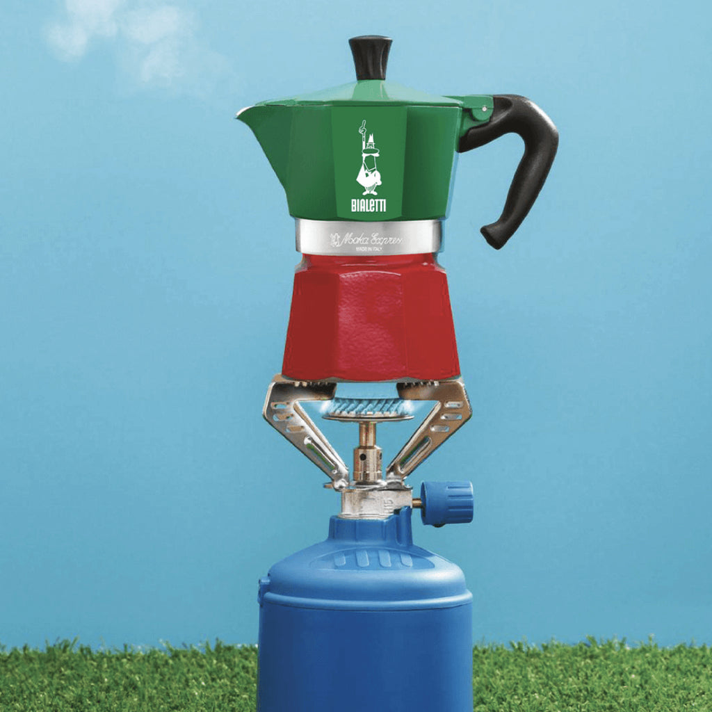 Bialetti Moka Express Tricolore Italia Stovetop Coffee Maker Brew Italia