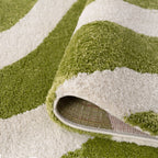 Joli Wave Green & White Rug | Rectangular | 80x150cm − 200x290cm The Rugs