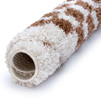 Moodi Shaggy White/Brown Pixelate Rug | Rectangular | Round The Rugs