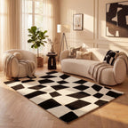 Joli Checkered Black & White Rug | Rectangular | 80x150cm − 200x290cm The Rugs