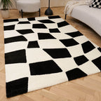 Joli Checkered Black & White Rug | Rectangular | 80x150cm − 200x290cm The Rugs