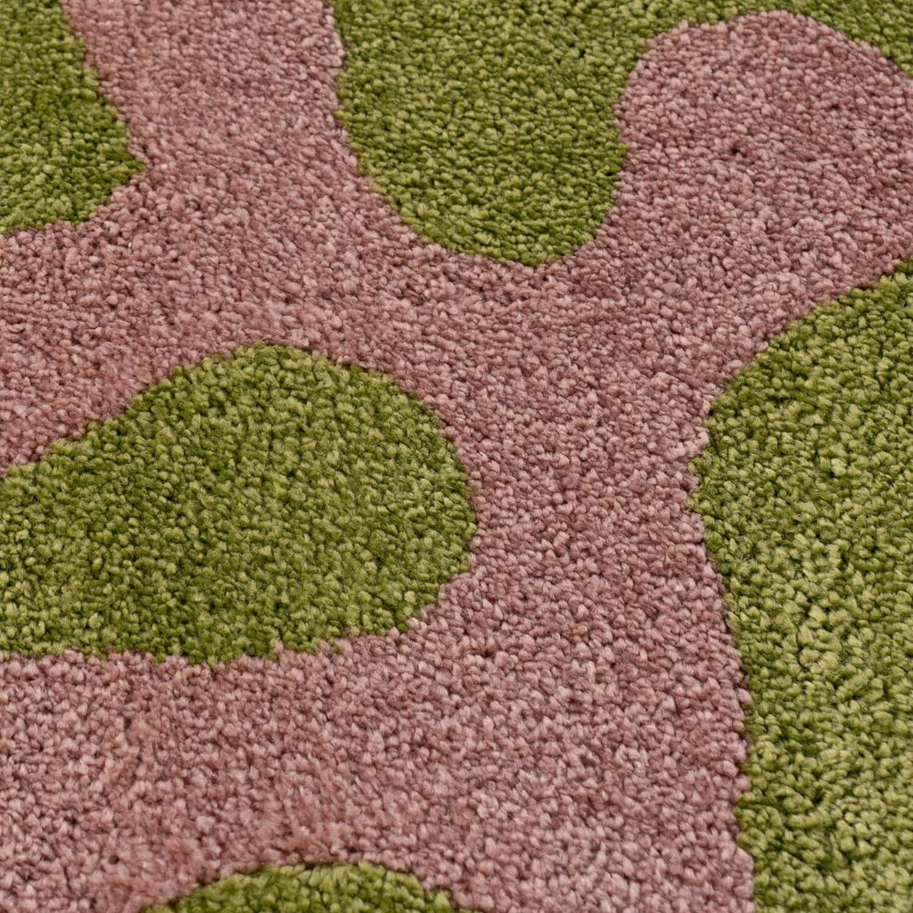 Joli Green & Pink Doodle Rug | Rectangular | 80x150cm − 200x290cm The Rugs