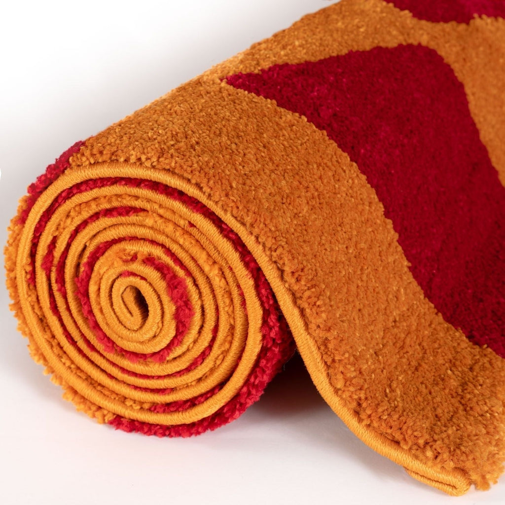 Joli Checkered Red & Orange Rug | Rectangular | 80x150cm − 200x290cm The Rugs