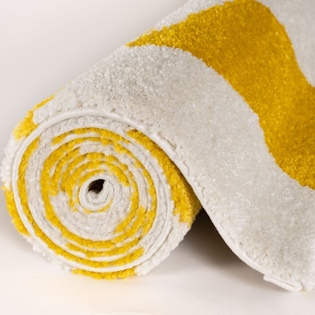 Joli Checkered Yellow & White Rug | Rectangular | 80x150cm − 200x290cm The Rugs
