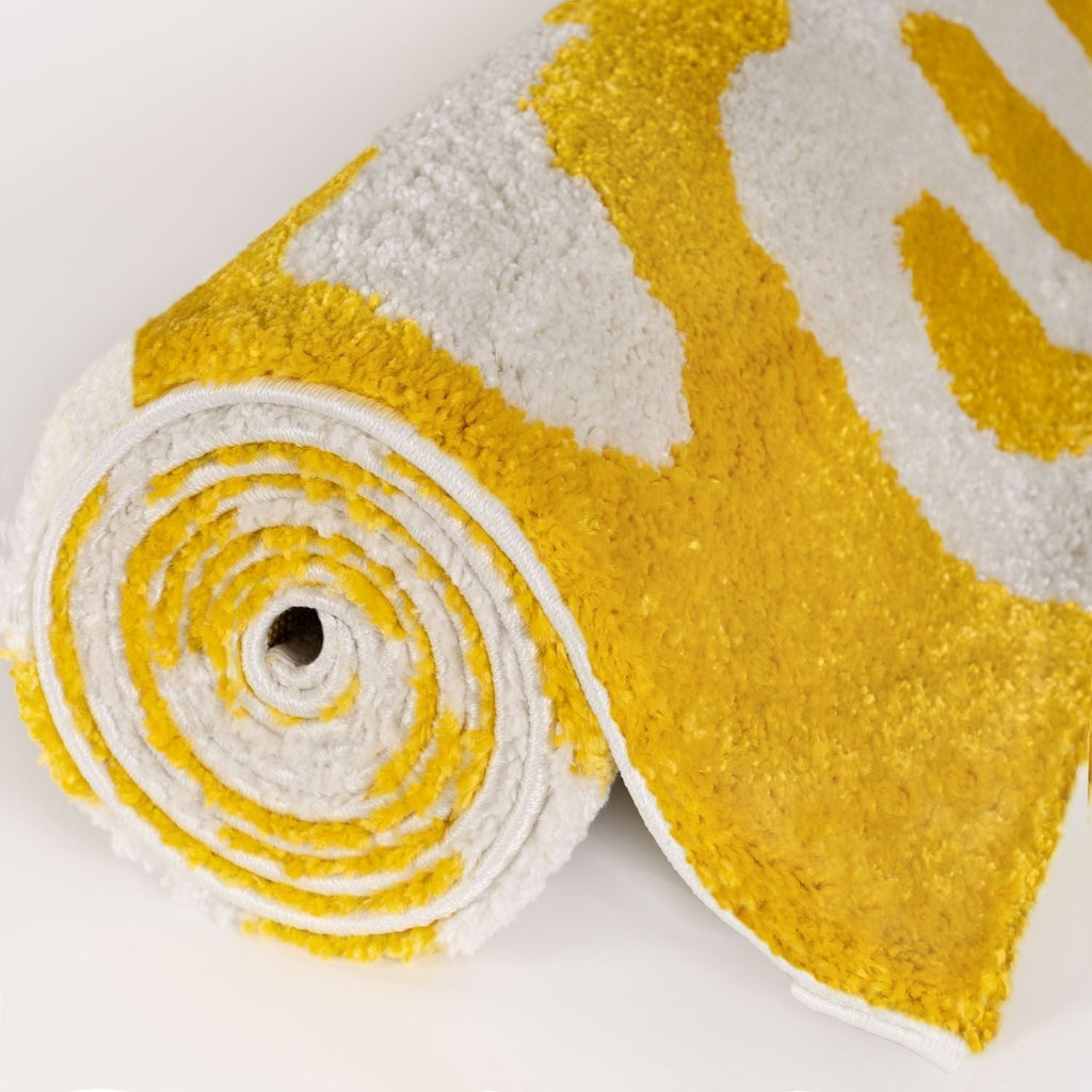 Joli Yellow & White Doodle Rug | Rectangular | 80x150cm − 200x290cm The Rugs