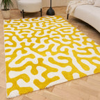 Joli Yellow & White Doodle Rug | Rectangular | 80x150cm − 200x290cm The Rugs