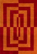 Joli Geometric Red & Orange Rug | Rectangular | 80x150cm − 200x290cm The Rugs
