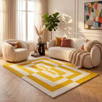 Joli Geometric Yellow & White Rug | Rectangular | 80x150cm − 200x290cm The Rugs