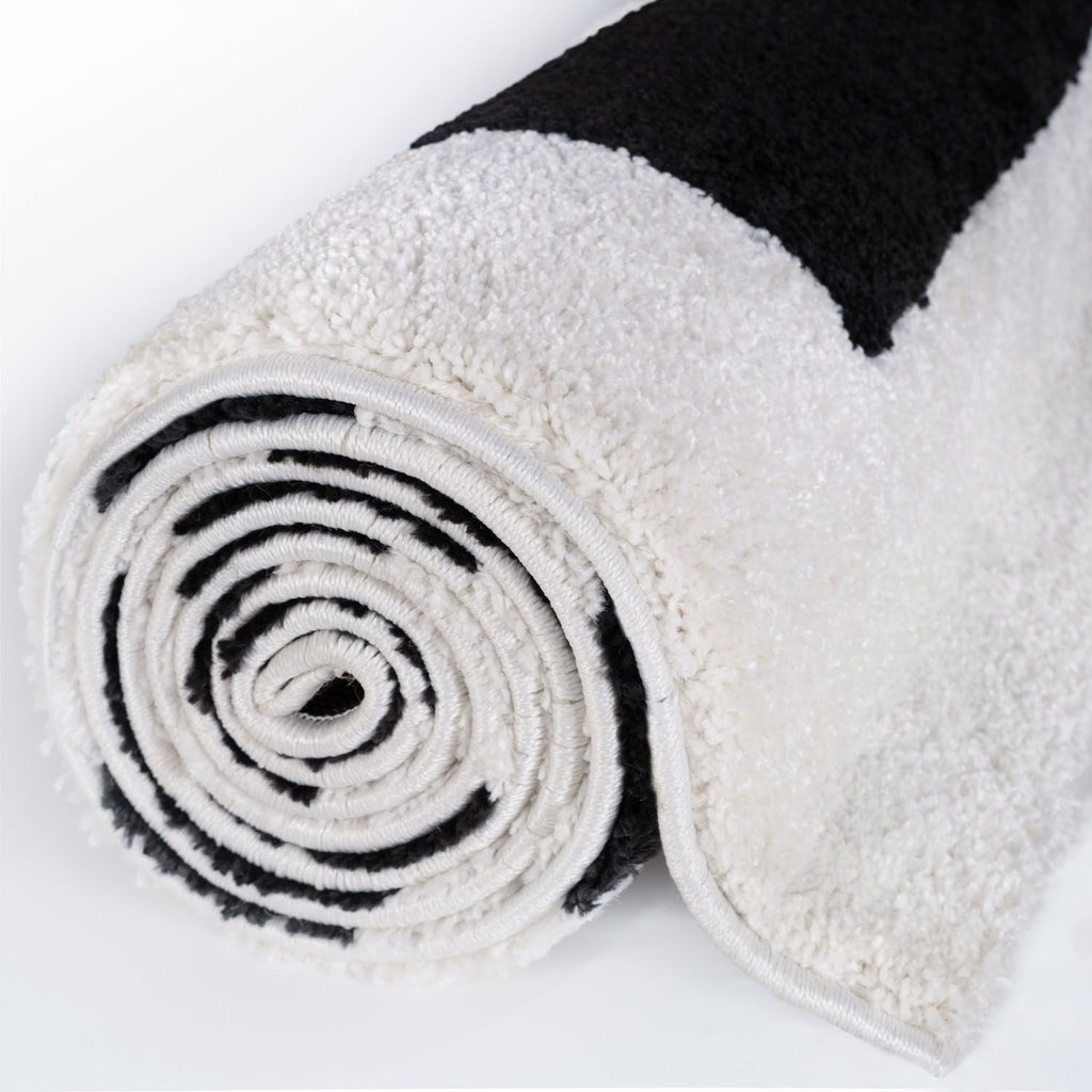 Joli Geometric Black & White Rug | Rectangular | 80x150cm − 200x290cm The Rugs