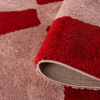 Joli Checkered Red & Pink Rug | Rectangular | 80x150cm − 200x290cm The Rugs