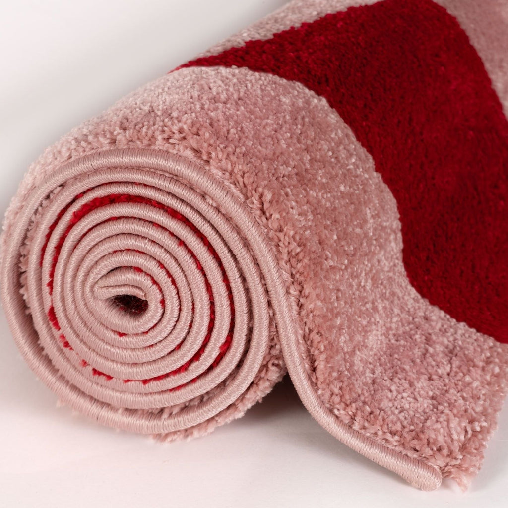 Joli Checkered Red & Pink Rug | Rectangular | 80x150cm − 200x290cm The Rugs