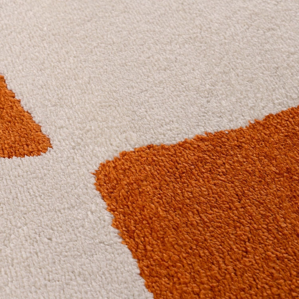 Joli Checkered Orange & White Rug | Rectangular | 80x150cm − 200x290cm The Rugs