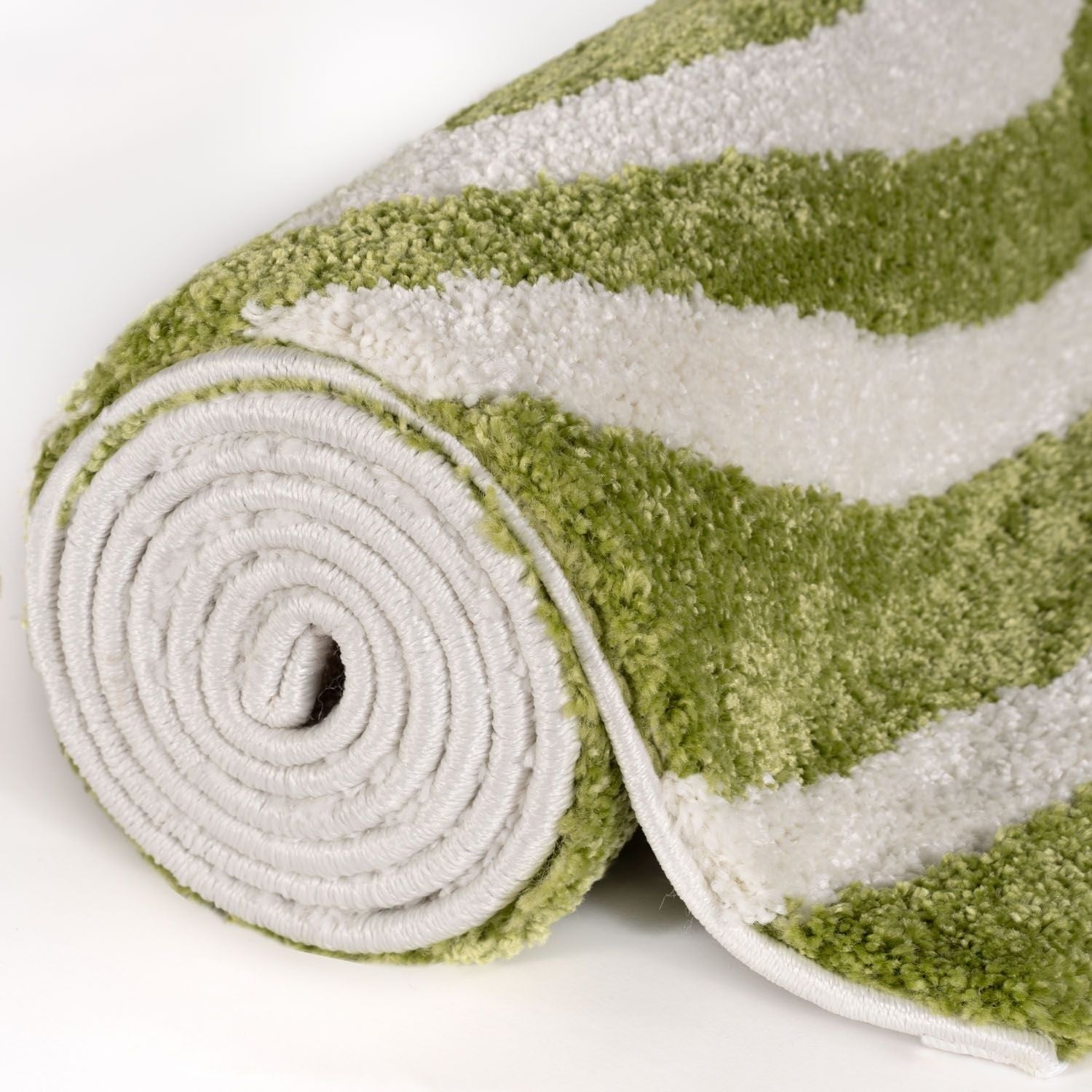 Joli Wavy Stripes Green & White Rug | Rectangular | 80x150cm − 200x290cm The Rugs