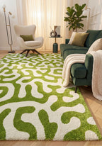 Joli Green & White Doodle Rug | Rectangular | 80x150cm − 200x290cm The Rugs