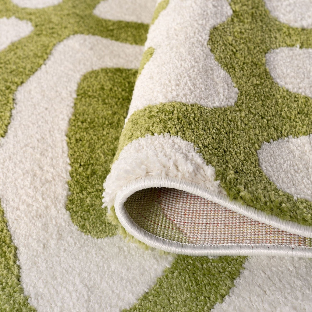 Joli Green & White Doodle Rug | Rectangular | 80x150cm − 200x290cm The Rugs