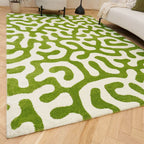 Joli Green & White Doodle Rug | Rectangular | 80x150cm − 200x290cm The Rugs