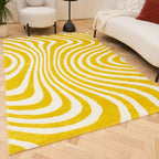 Joli Wavy Stripes Yellow & White Rug | Rectangular | 80x150cm − 200x290cm The Rugs