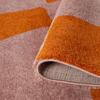 Joli Checkered Orange & Pink Rug | Rectangular | 80x150cm − 200x290cm The Rugs