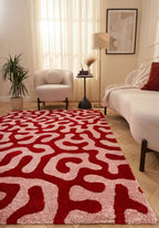 Joli Red & Pink Doodle Rug | Rectangular | 80x150cm − 200x290cm The Rugs