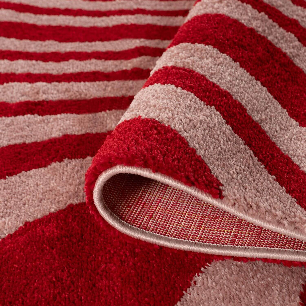 Joli Wavy Stripes Red & Pink Rug | Rectangular | 80x150cm − 200x290cm The Rugs