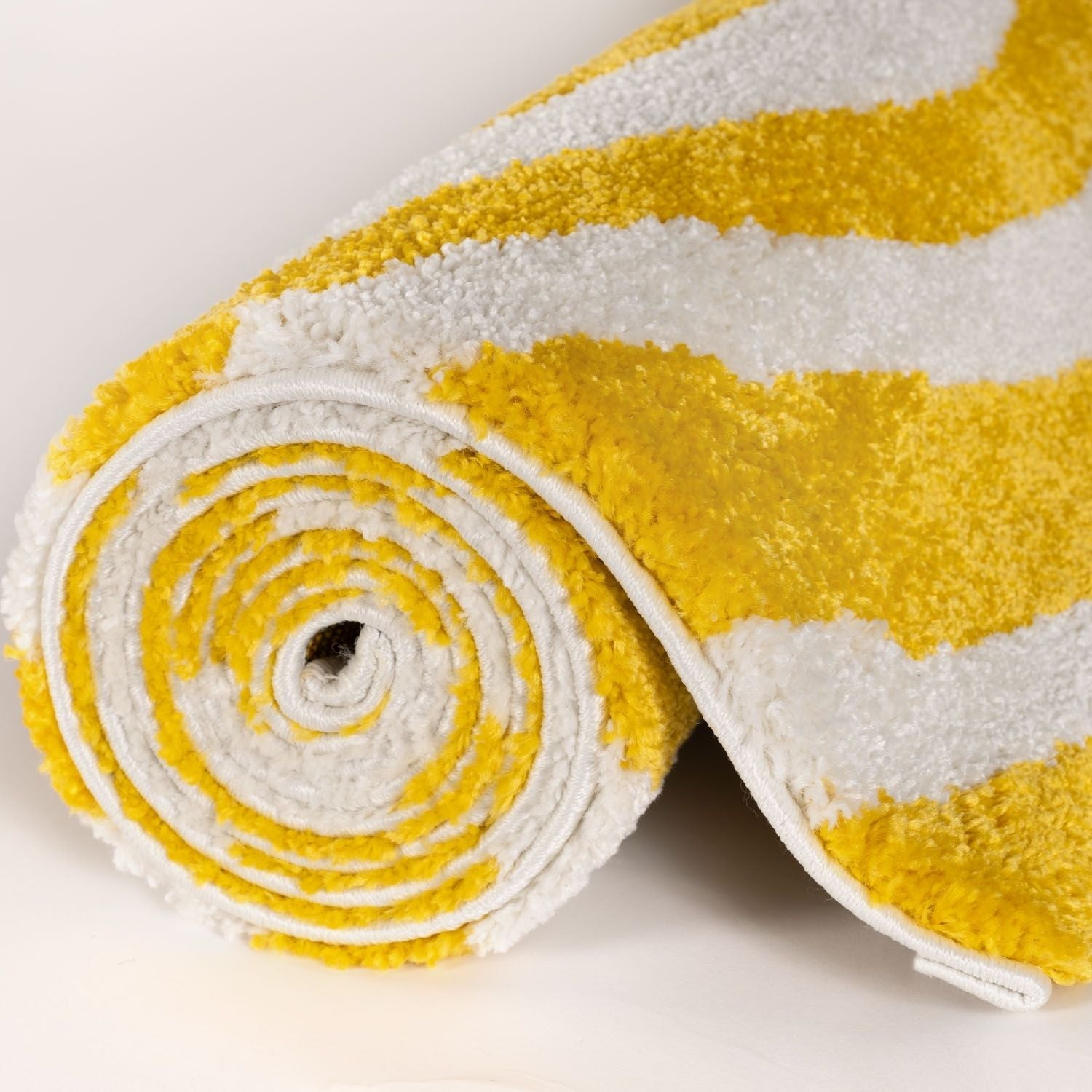Joli Wavy Stripes Yellow & White Rug | Rectangular | 80x150cm − 200x290cm The Rugs