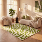 Joli Green & White Doodle Rug | Rectangular | 80x150cm − 200x290cm The Rugs