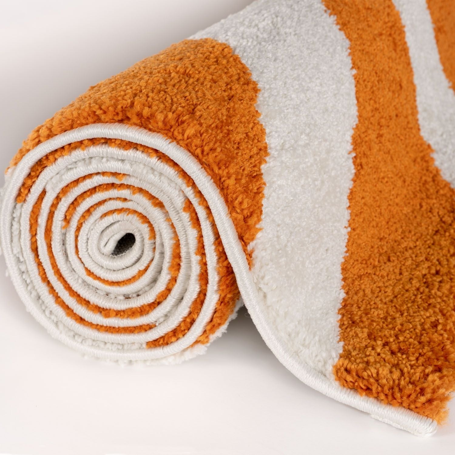 Joli Wavy Stripes Orange & White Rug | Rectangular | 80x150cm − 200x290cm The Rugs
