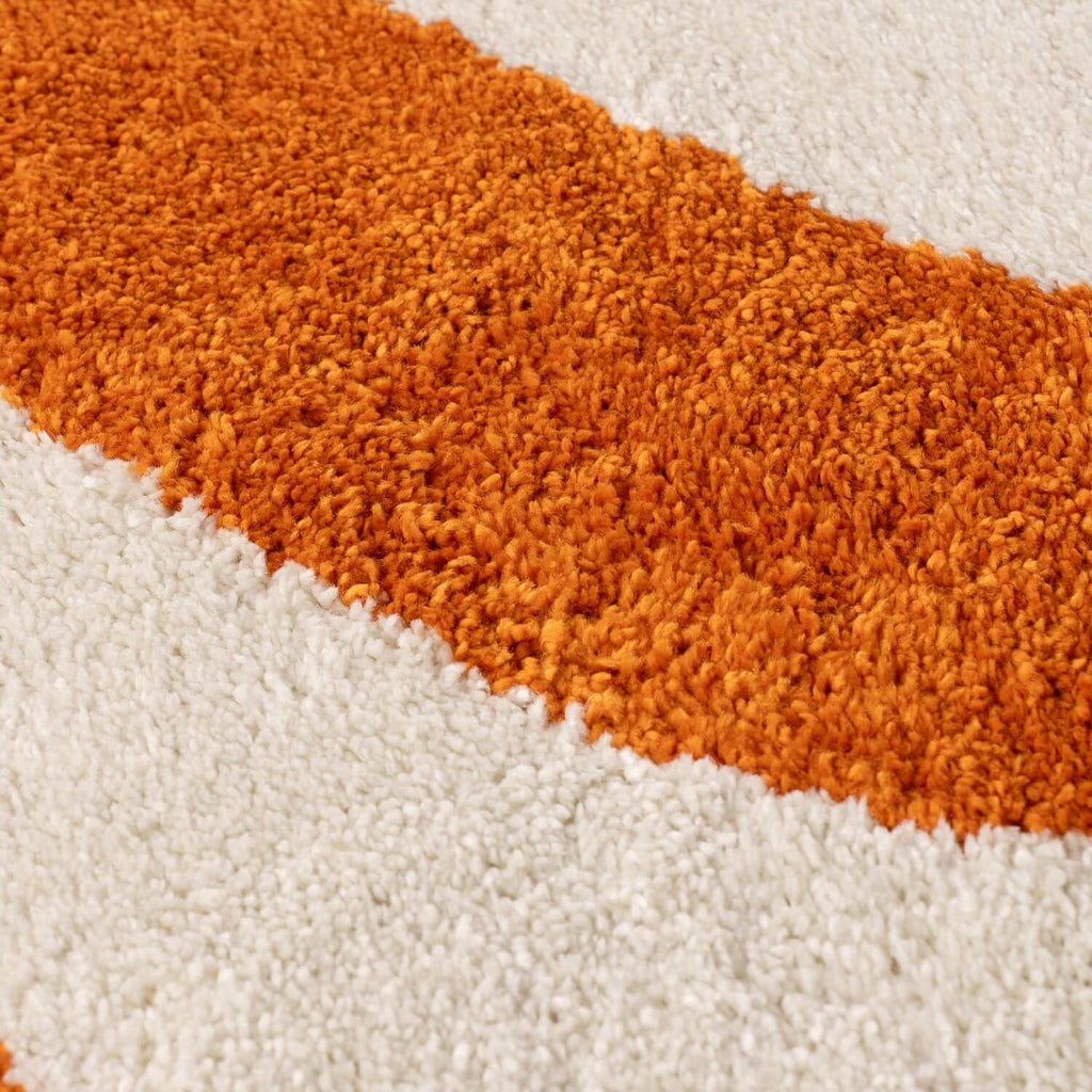 Joli Wave Orange & White Rug | Rectangular | 80x150cm − 200x290cm The Rugs