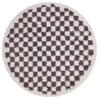 Moodi Shaggy Purple/White Checkered Rug | Rectangular | Round Ø 120 cm The Rugs