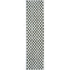 Moodi Shaggy Green/White Checkered Rug | Rectangular | Round 80X300 cm The Rugs